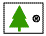 Symbole - Rectangle blanc orné d'un sapin vert